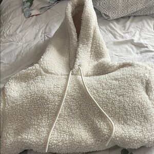 H&M white terry chenille hoodie - size small